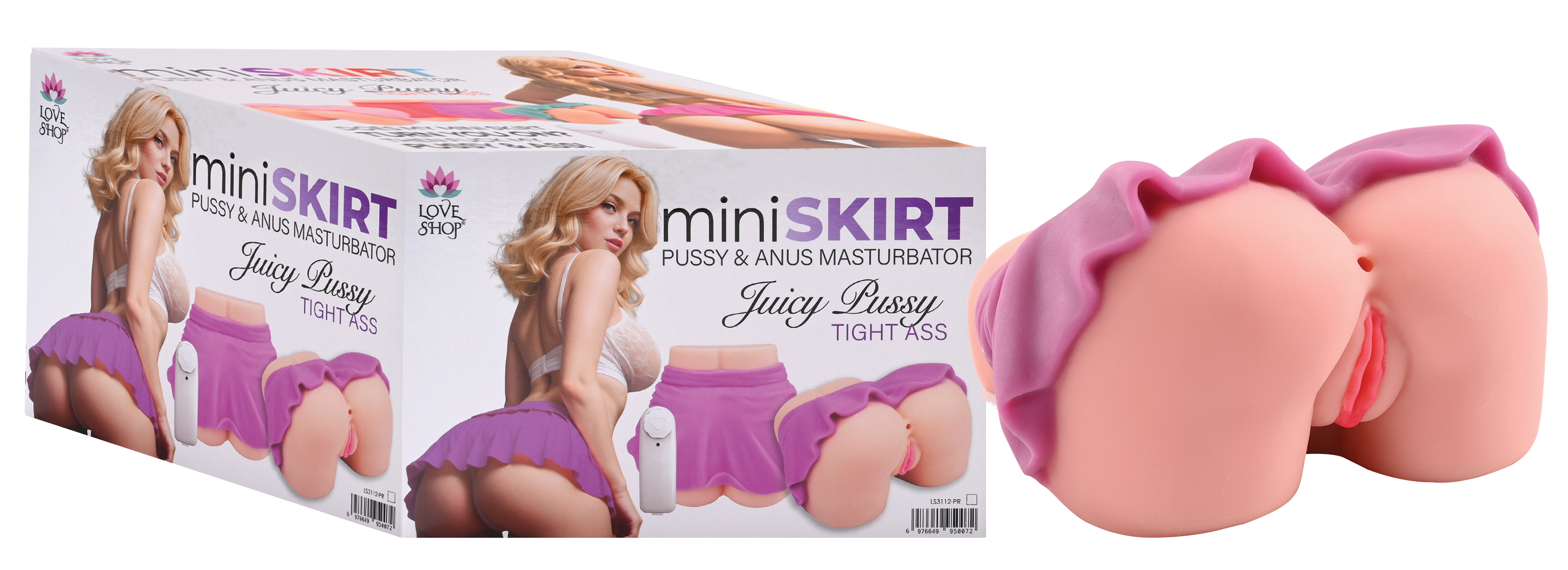 MİNİ SKIRT PUSSY-ANUS MASTURBATOR - LS-3112 PURPLE