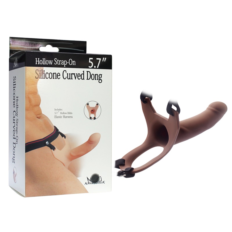 SİLİCONE CURVED DONG 5.7&amp;#39;&amp;#39; - 182011-brown