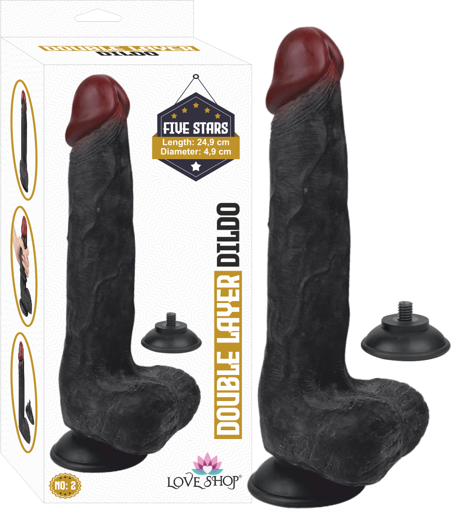 DOUBLE LAYER DİLDO - LS-2-031-BLACK